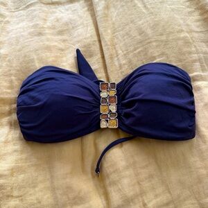 La Blanca Brown and jeweled bikini top size small